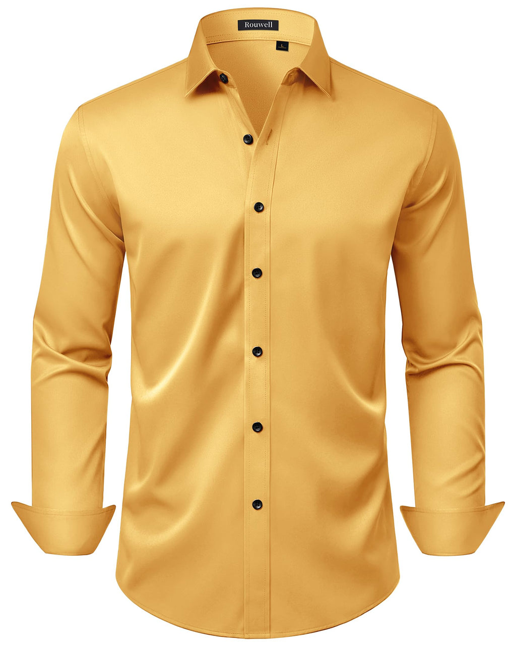 Mens Wrinkle Free Dress Shirts Regular Fit Business Button Down Shirt Formal Long Sleeve Wedding Stretch Shirts