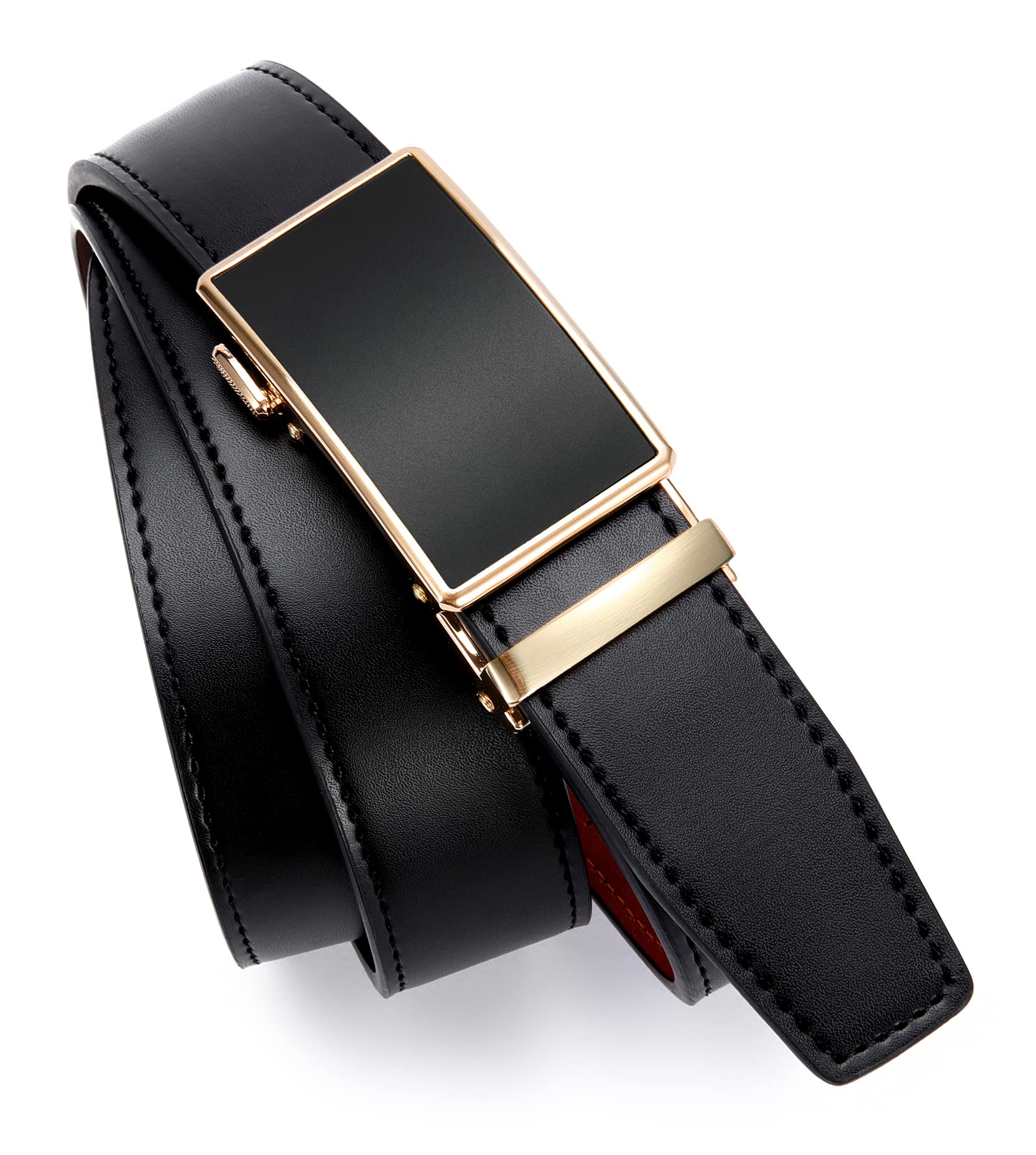 CHAOREN Mens Leather Ratchet Belt - 1 3/8" for Dress Pants