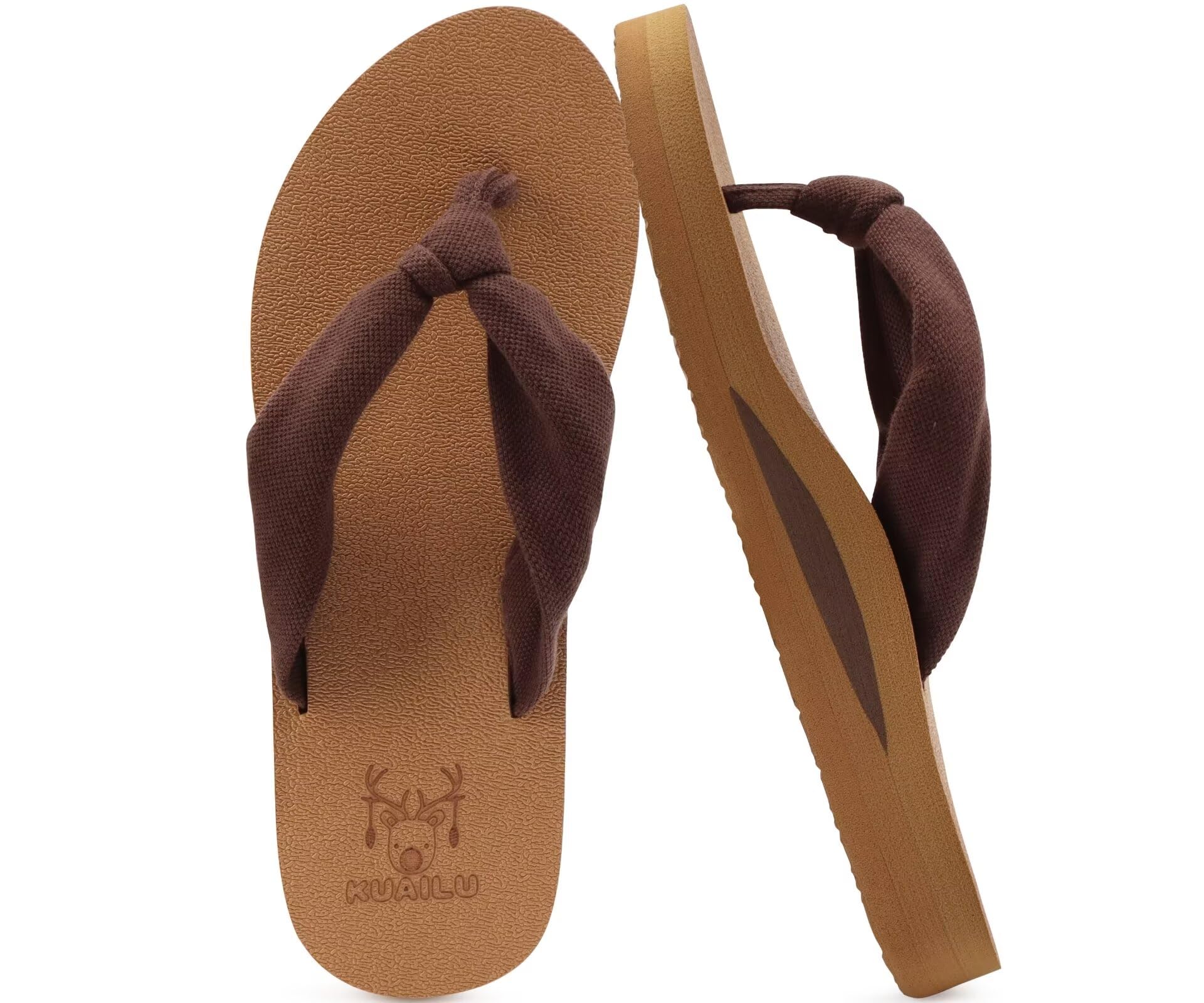 KuaiLu Flip Flops for Women with Arch Support Summer Beach Thong Sandals