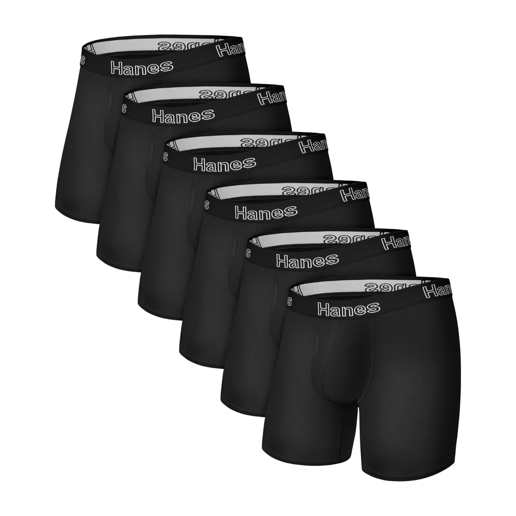 Hanes Men's Boxer Brief Underwear Pack, Stretch Cotton Boxer Briefs for Men, Moisture-wicking, 6-pack