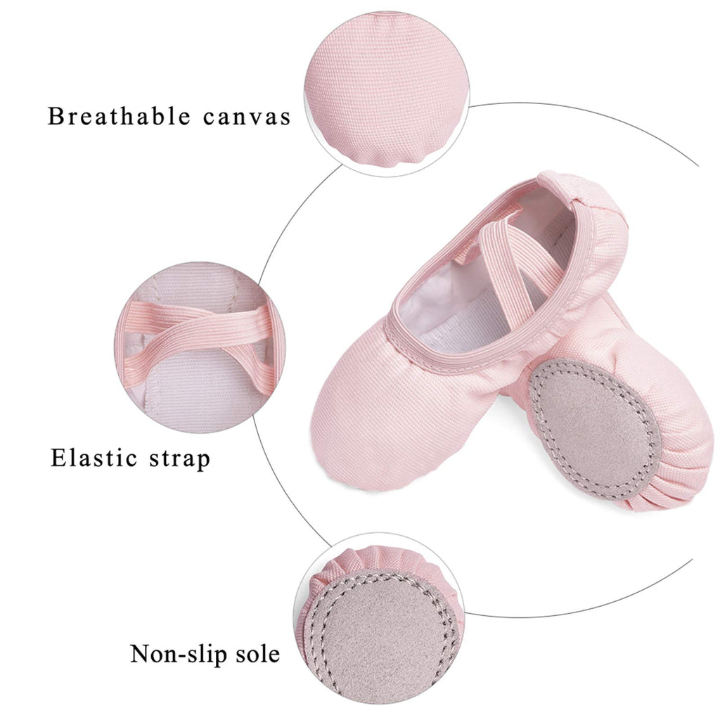 Stelle Canvas Ballet Shoes Toddler Girls No-Tie Split Sole Ballet Slippers