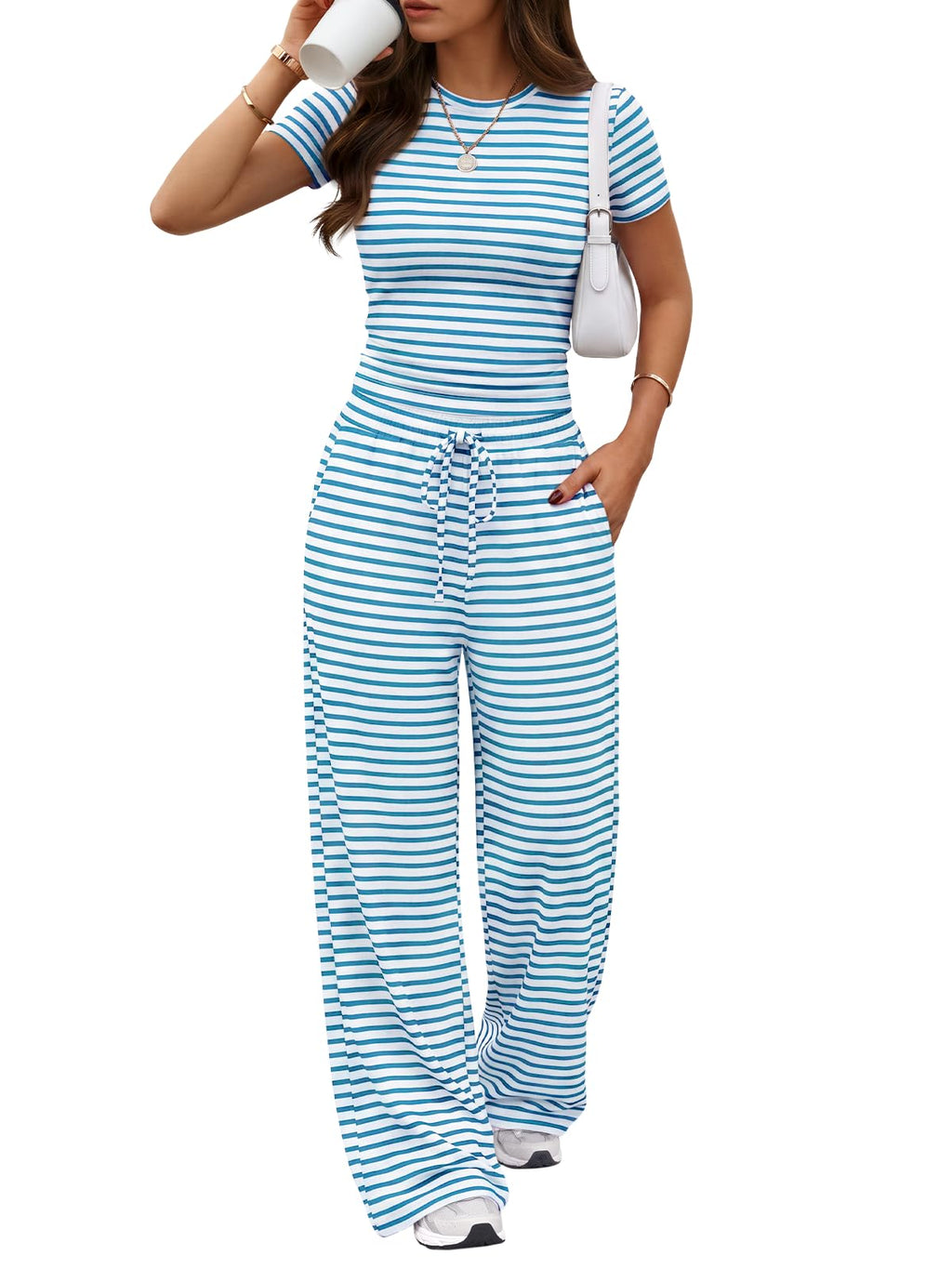 Trendy Queen Women's 2 Piece Matching Summer Lounge Set with Pockets