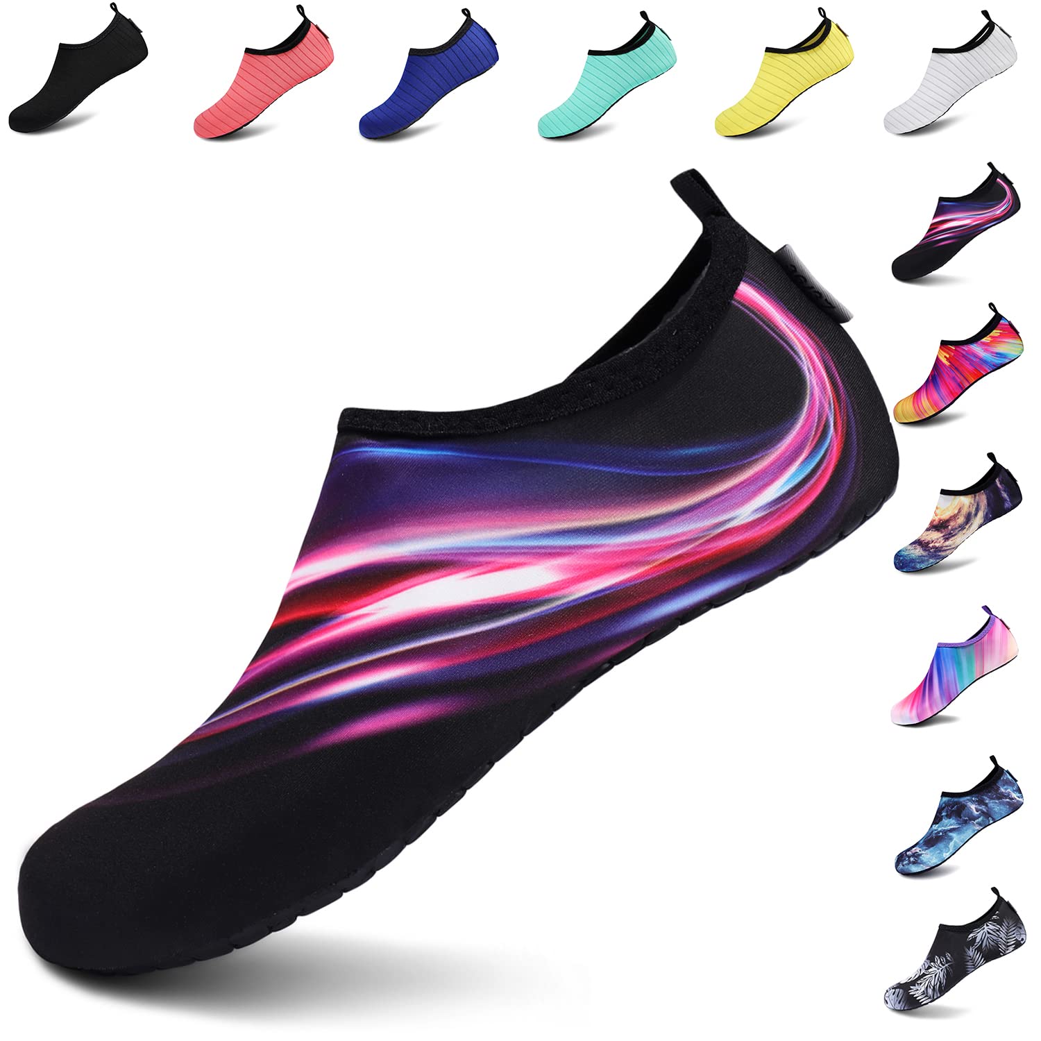 VIFUUR Water Shoes for Men Women Barefoot Quick Dry Aqua Socks Slip On