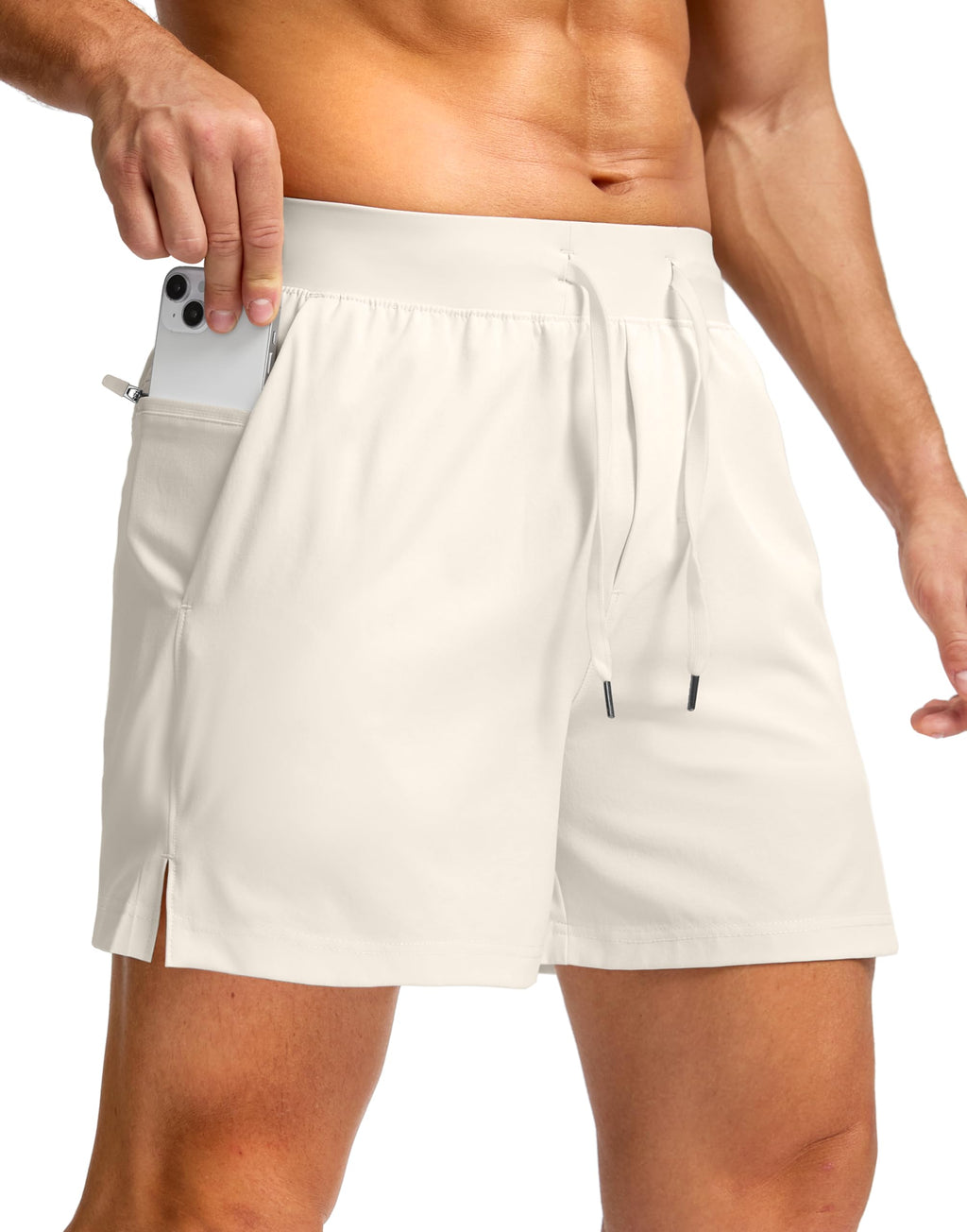 Soothfeel Men's Running Shorts with Zipper Pockets 9"/ 7"/ 5" Quick Dry Eight Basketball Gym Workout Athletic Shorts