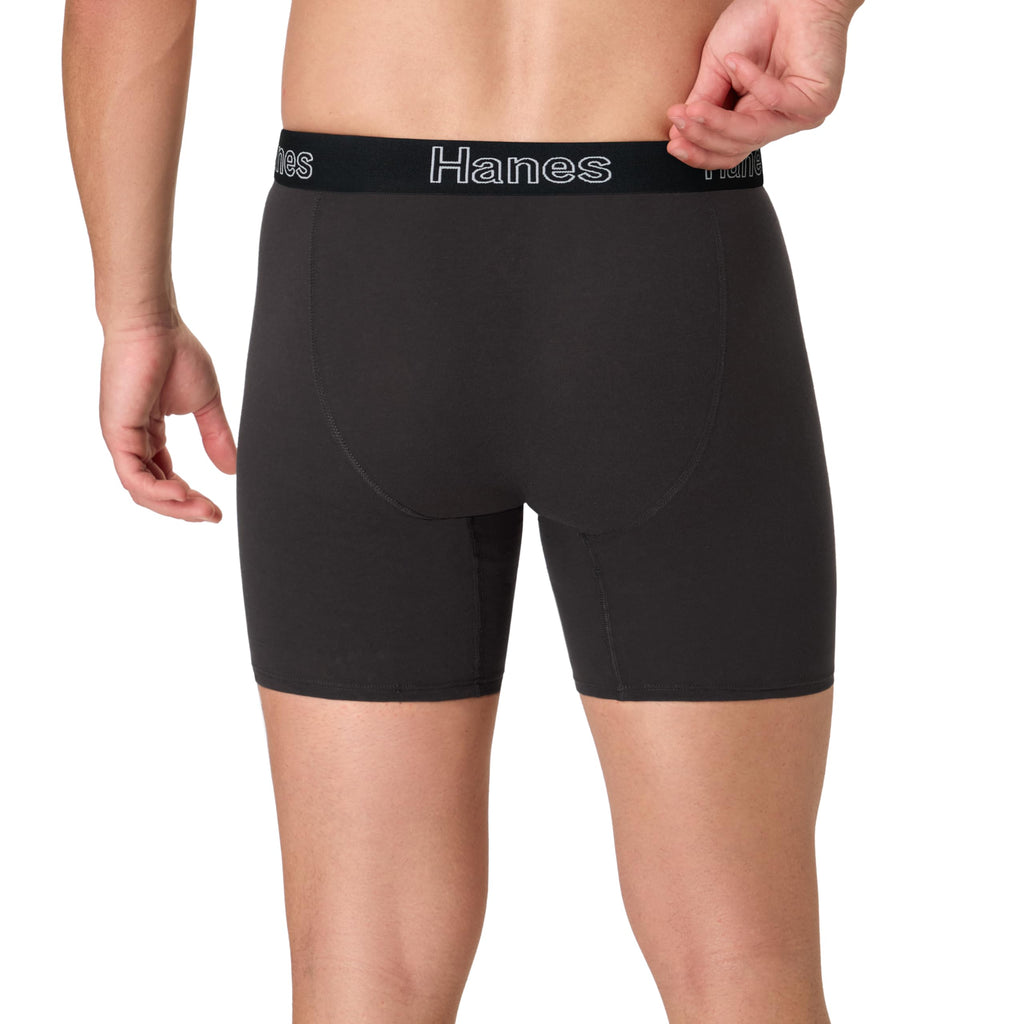 Hanes Men's Boxer Brief Underwear Pack, Stretch Cotton Boxer Briefs for Men, Moisture-wicking, 6-pack