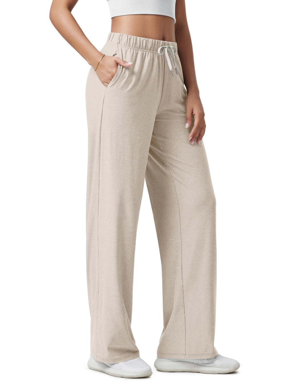 ODODOS Women's Straight Leg Pants Ultra Soft odSTRATUM Tech Relaxed Casual Pajama Lounge Pants with Pockets-27/29/31 Inseam