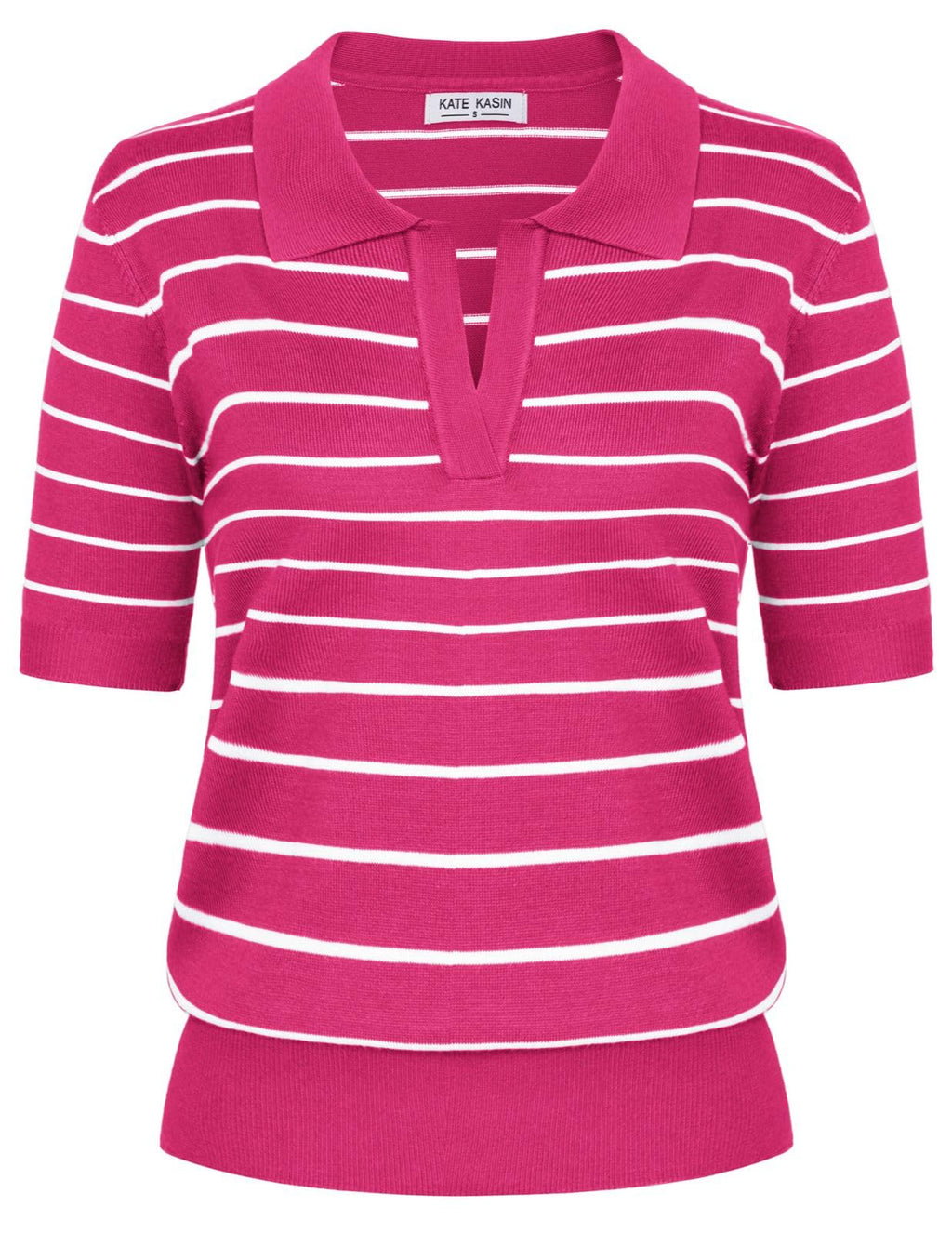 Women's Short Sleeve Classic V Neck Collared Casual Polo Sweater Tops