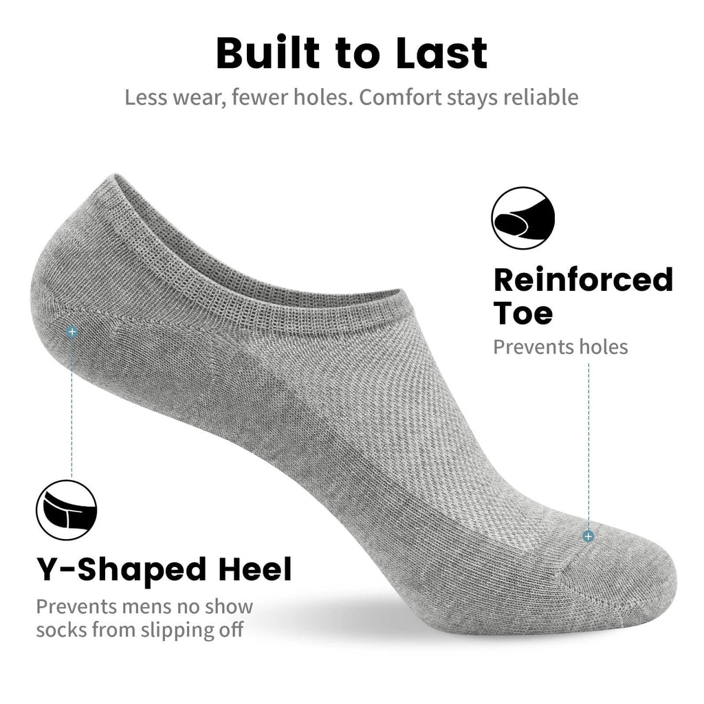 wernies No Show Socks Men, Low Cut Ankle Short Casual Non Slip Socks
