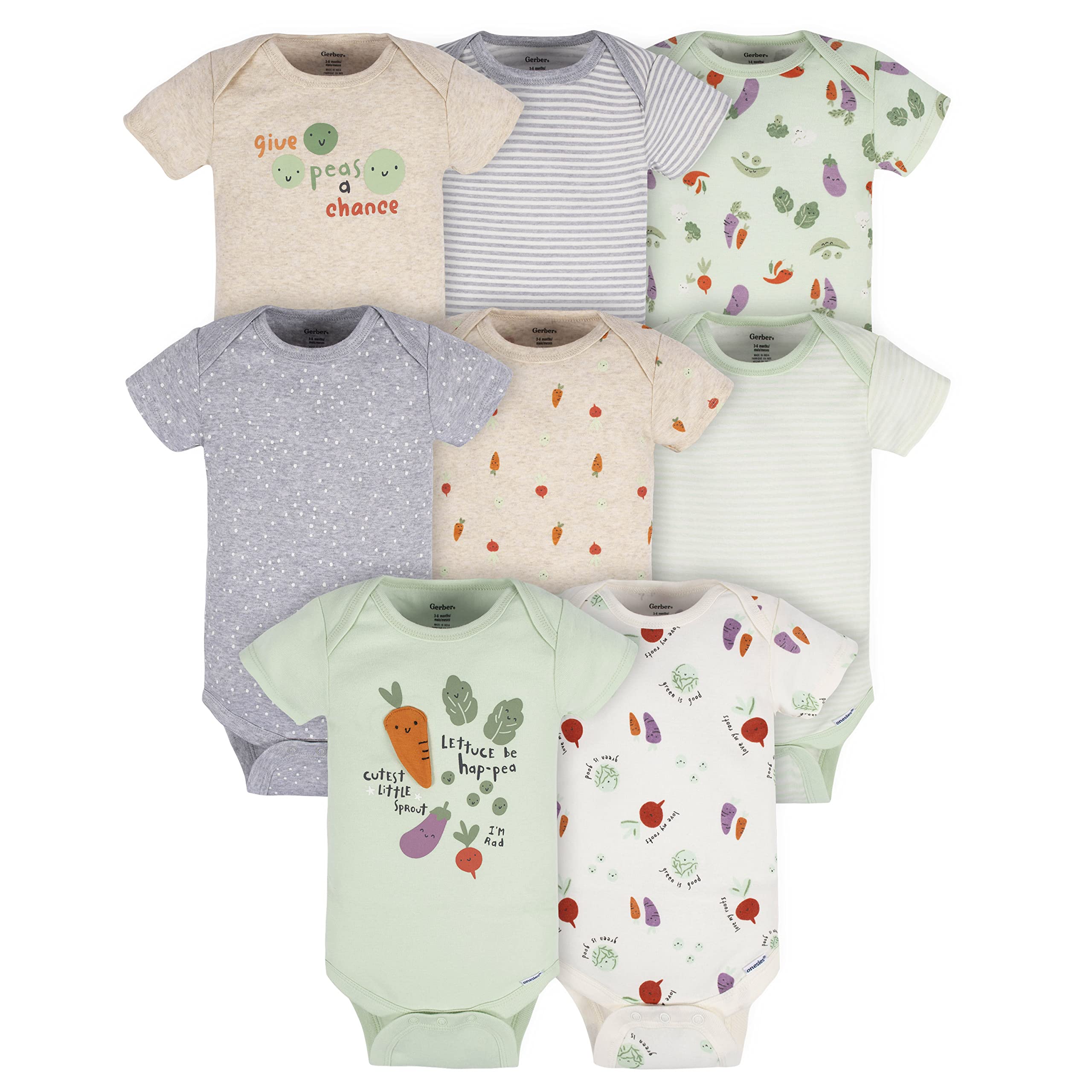 Gerber Baby Girls' 8-pack Short Sleeve Onesies Bodysuits