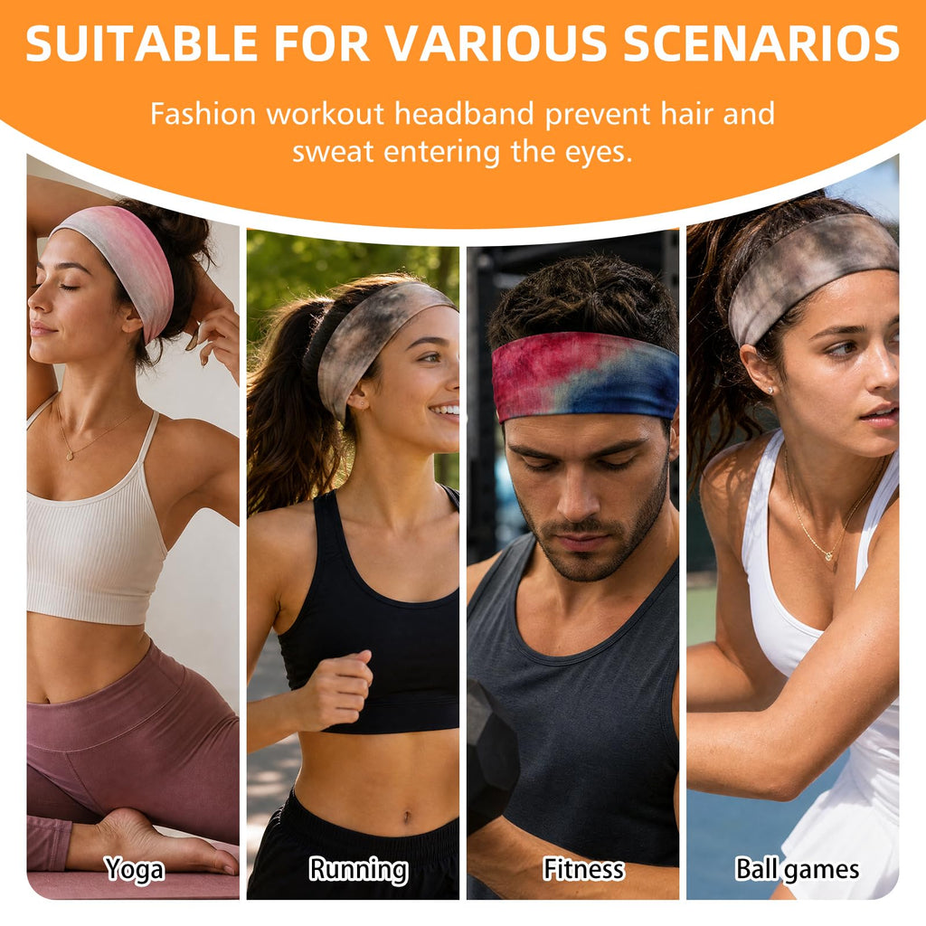 Headbands for Women 8PCS, Summer-Exclusive Elastic Non Slip Hair Head Bands
