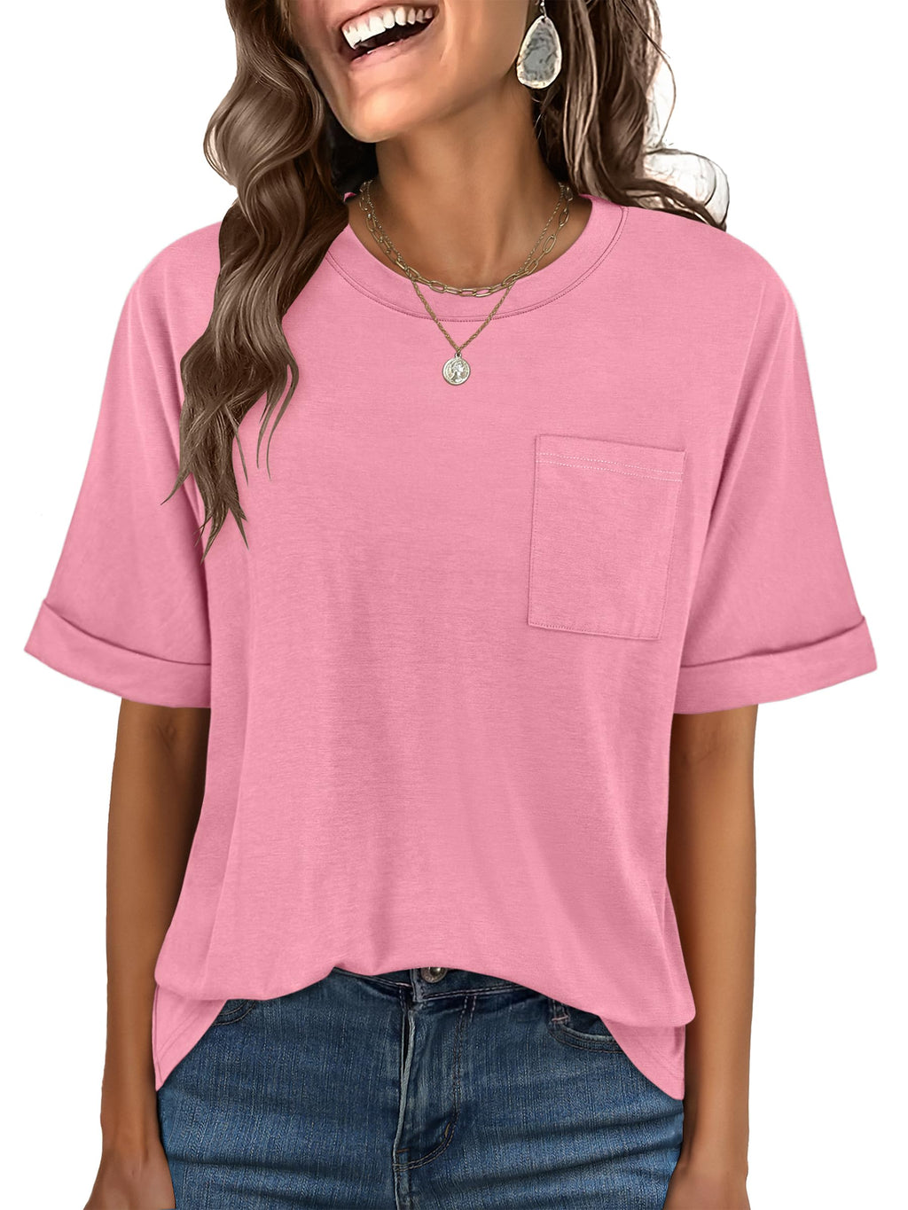 ANRABESS Womens Tops Short Sleeve Oversized T Shirts