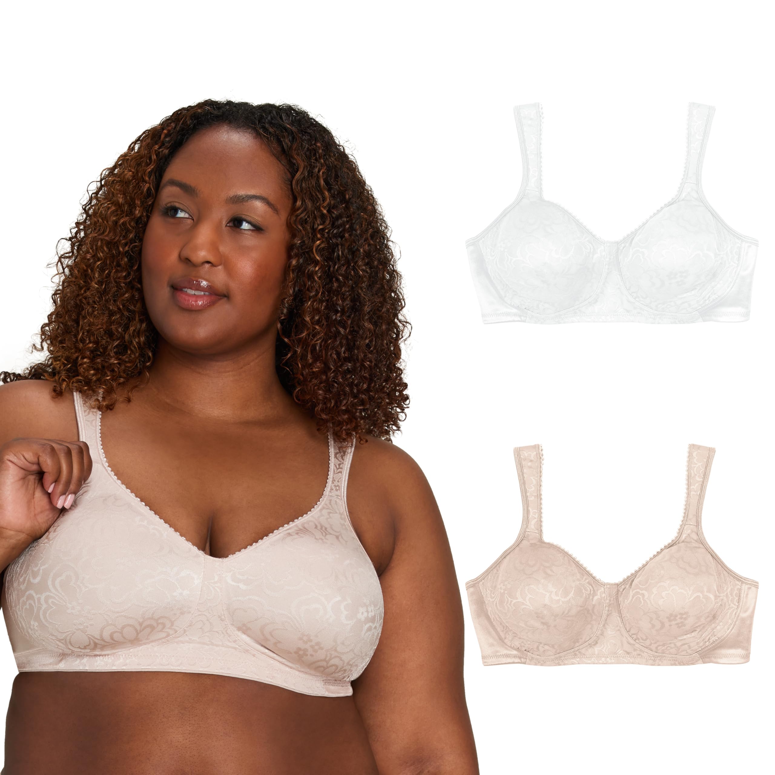 Playtex Women's Wireless Bra, 18 Hour Plus-Size Bras Available, Ultimate Lift, Moisture-Wicking, Single or 2-Pack