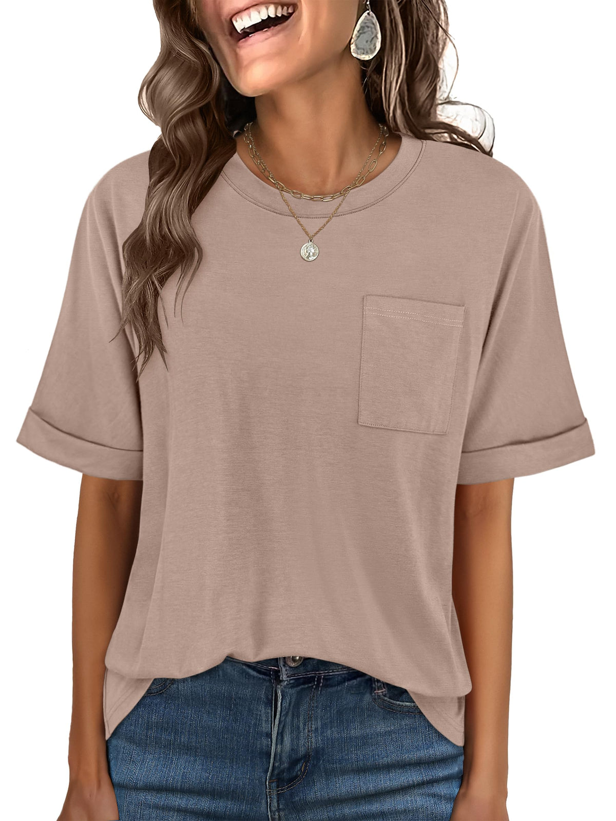 ANRABESS Womens Tops Short Sleeve Oversized T Shirts