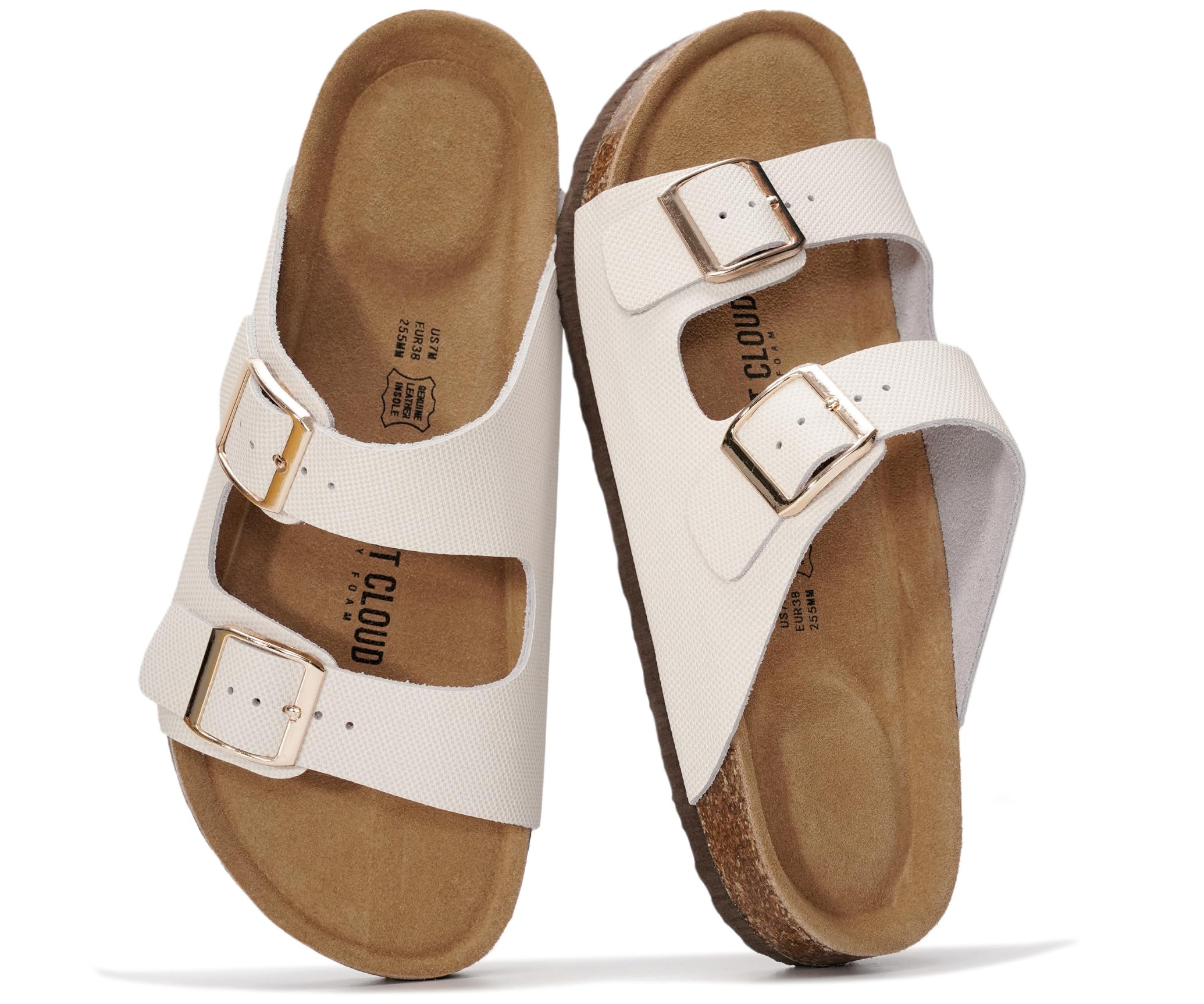 Project Cloud 100% Genuine Leather Womens Sandals Slides for Women (Venita)