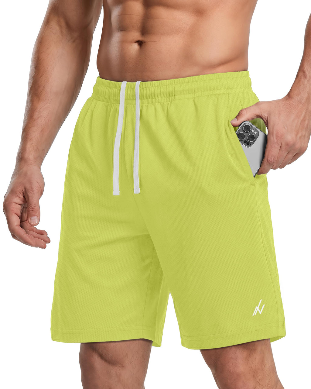 Breathable Mesh Mens Athletic Shorts Loose-Fit Quick Dry Running Gym Shorts