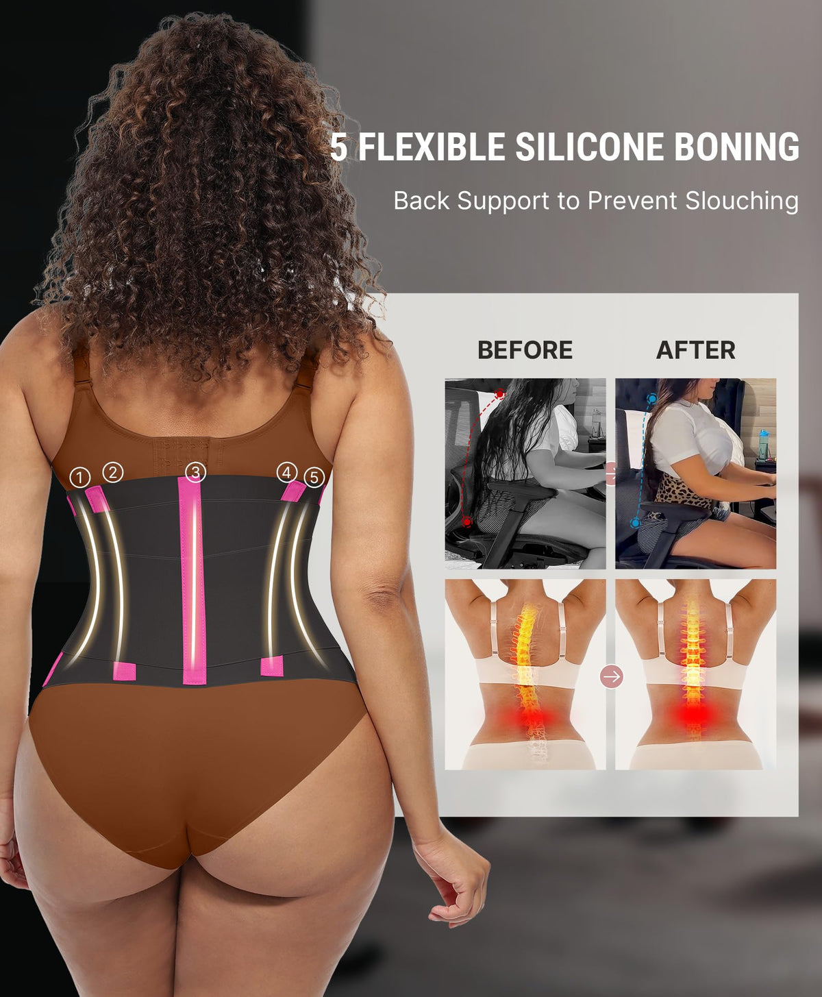 FeelinGirl Waist Trainer Belt Cincher Corset Tummy Control Faja Body Shaper