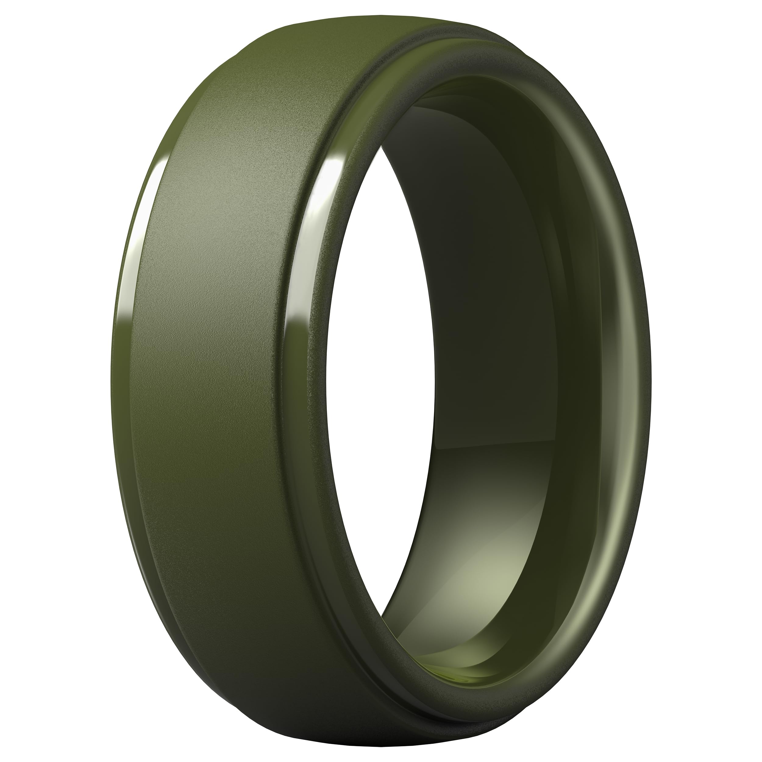 ThunderFit Silicone Rings for Men, Step Edge Rubber Wedding Bands 10mm Wide