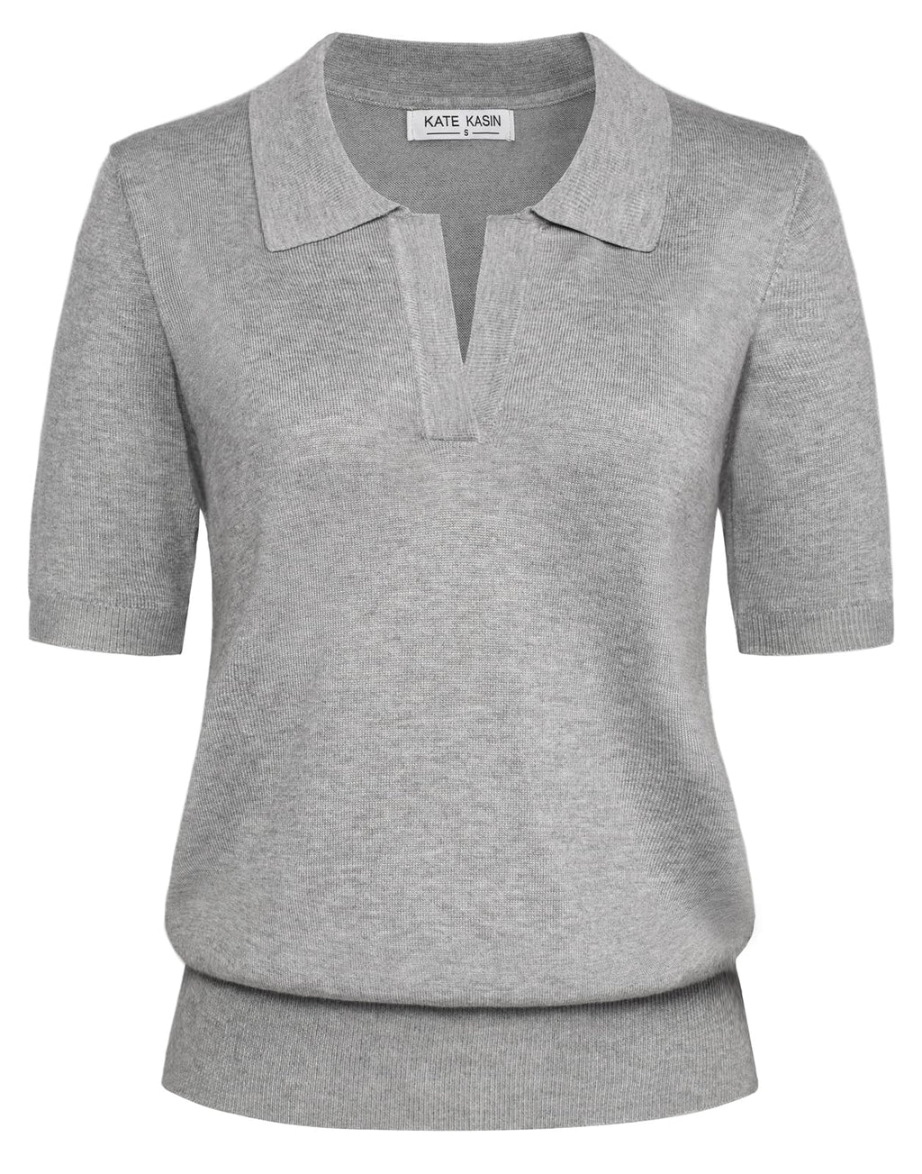 Women's Short Sleeve Classic V Neck Collared Casual Polo Sweater Tops