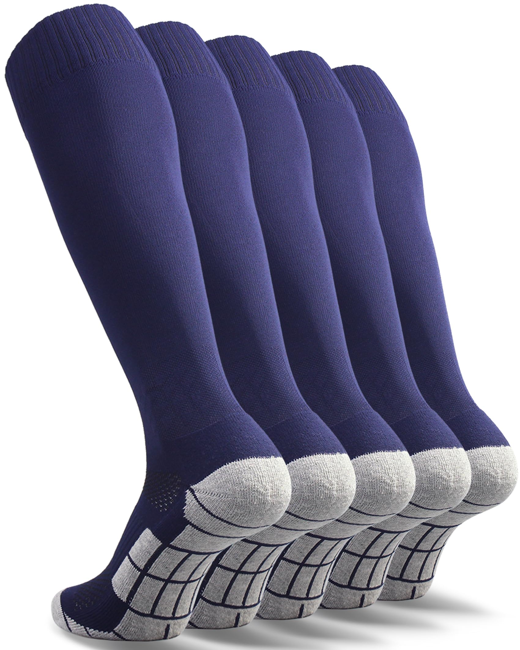 CWVLC Soccer Socks (1/3/5 pairs) Team Sport Knee High Socks for Adult Youth Kids