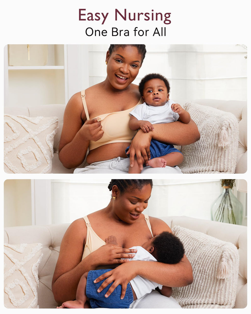 Momcozy Hands Free Pumping & Nursing Bra, Adjustable Cotton Breast Pump Bra