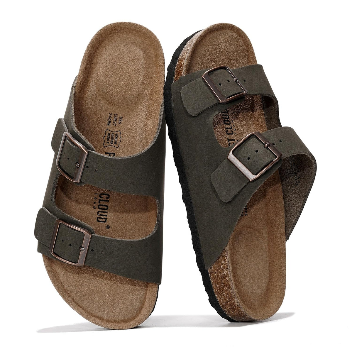 Project Cloud 100% Genuine Leather Womens Sandals Slides for Women (Venita)