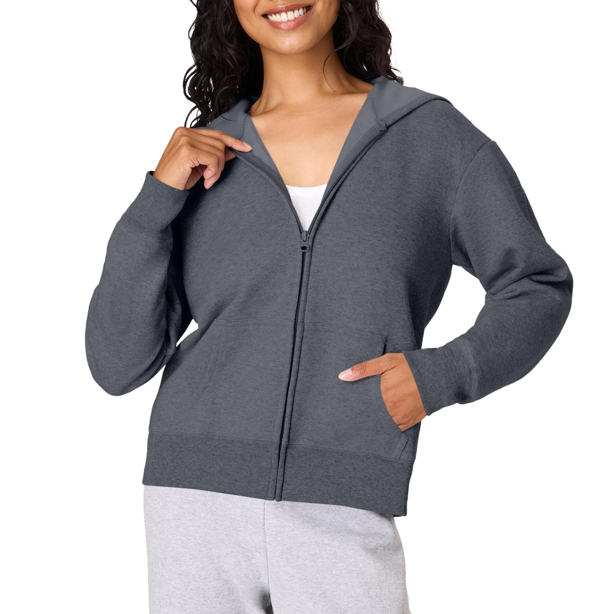 Hanes Women's EcoSmart Fleece Sweatshirt for Women, Soft Midweight - Full-Zip Hoodie, Sweatshirt, or 1/4 Zip