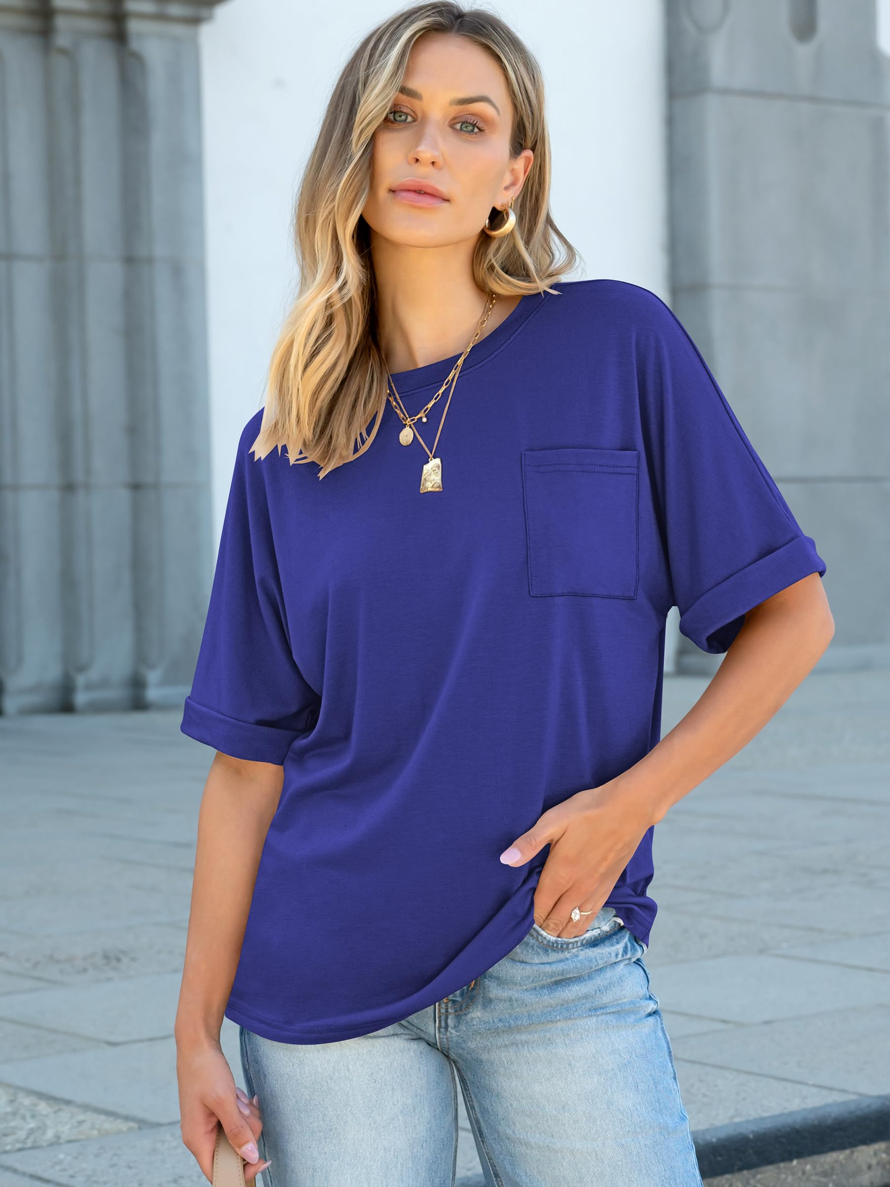 ANRABESS Womens Tops Short Sleeve Oversized T Shirts