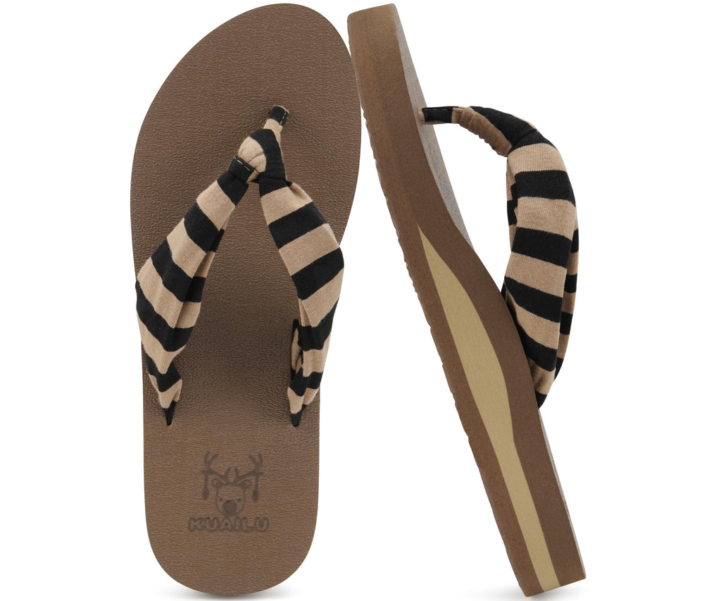 KuaiLu Flip Flops for Women with Arch Support Summer Beach Thong Sandals