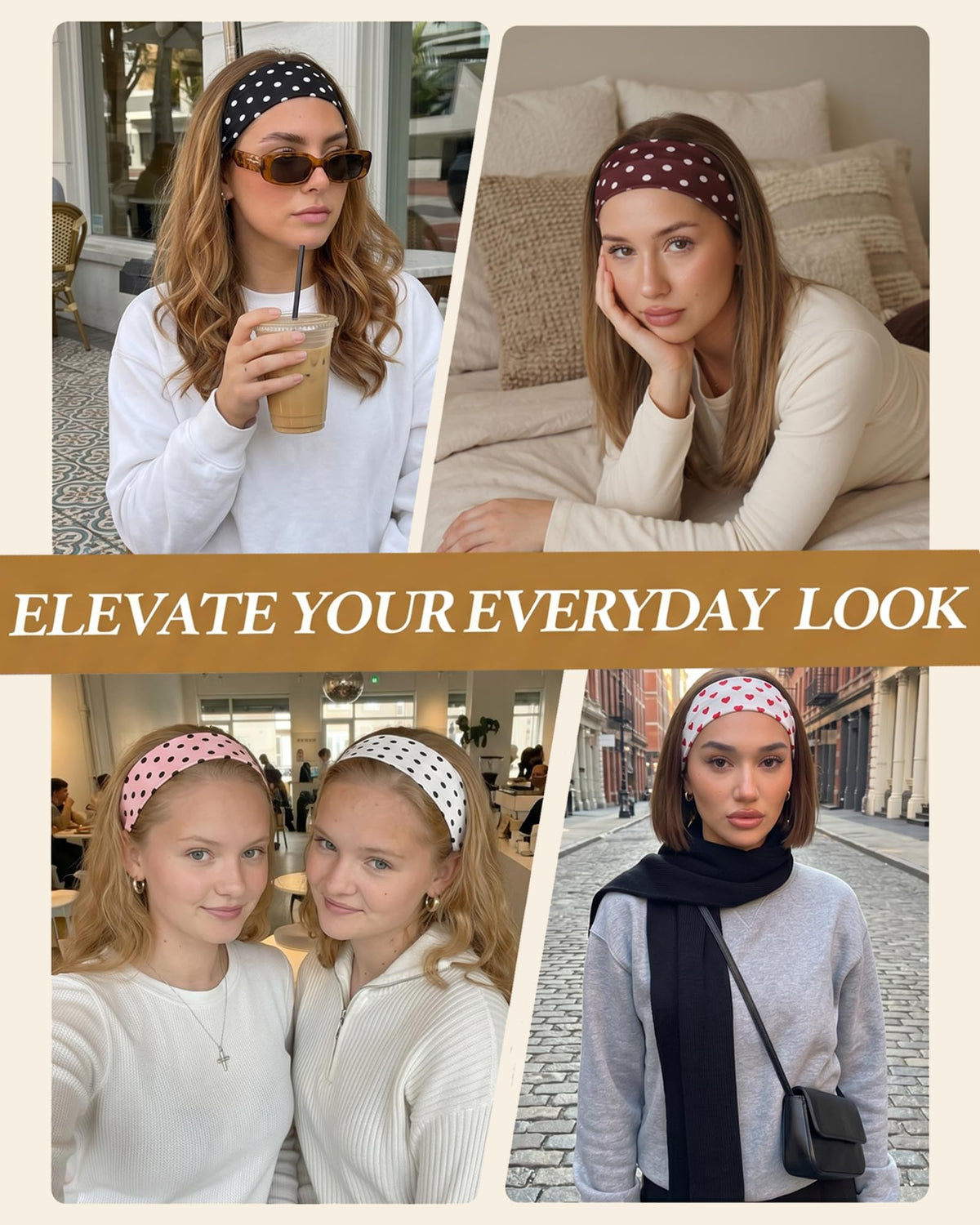 Headbands for Women 8PCS, Summer-Exclusive Elastic Non Slip Hair Head Bands