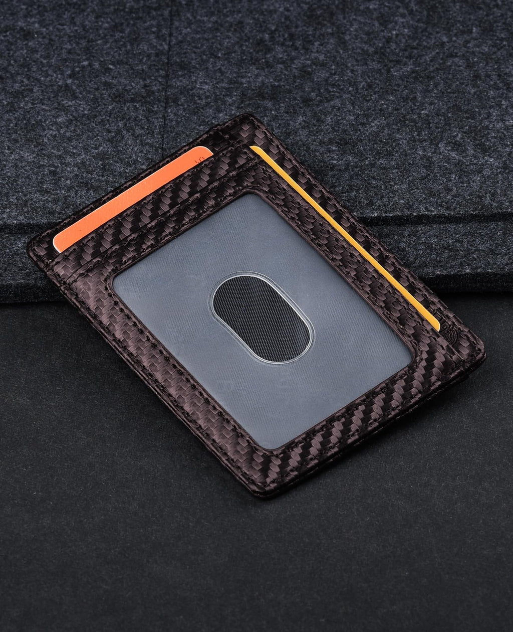 Buffway Slim Minimalist Front Pocket RFID Blocking Leather Wallets for Men and Women - Cross Black