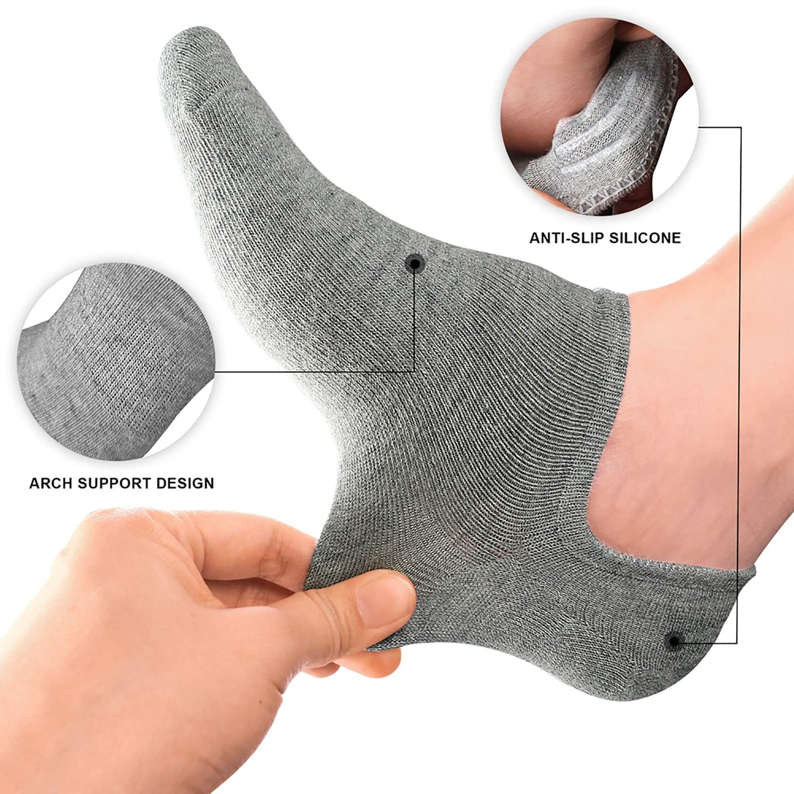 wernies No Show Socks Women Low Cut Ankle Socks Non Slip 4/8 Pairs
