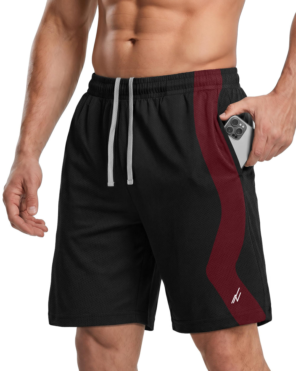 Breathable Mesh Mens Athletic Shorts Loose-Fit Quick Dry Running Gym Shorts
