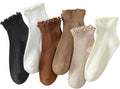 Hstyle 6 Pairs of Ruffle Socks Women, Cute Ruffle Ankle Socks