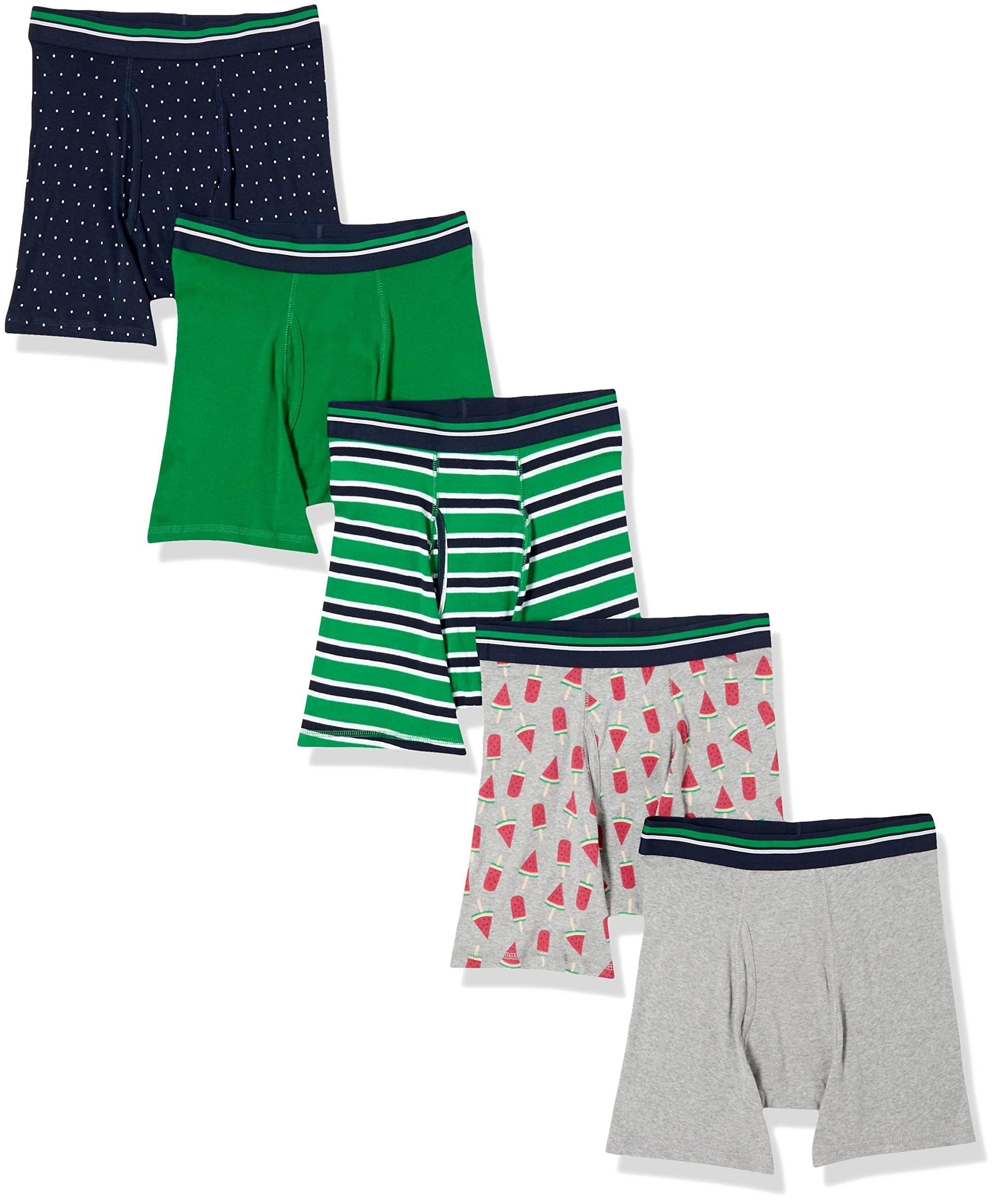 Amazon Essentials Men's Breathable Cotton Boxer Briefs, Tag-Free, Pack of 5