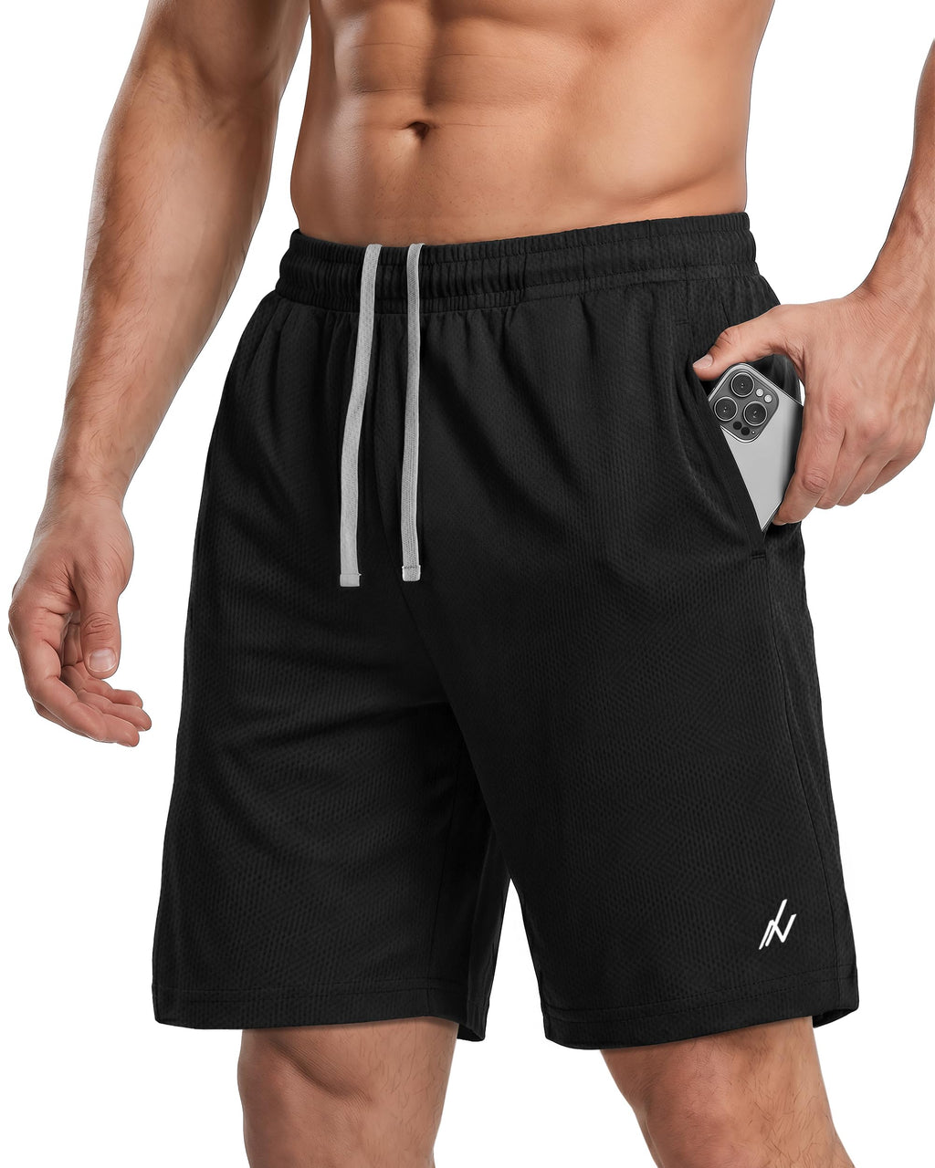 Breathable Mesh Mens Athletic Shorts Loose-Fit Quick Dry Running Gym Shorts