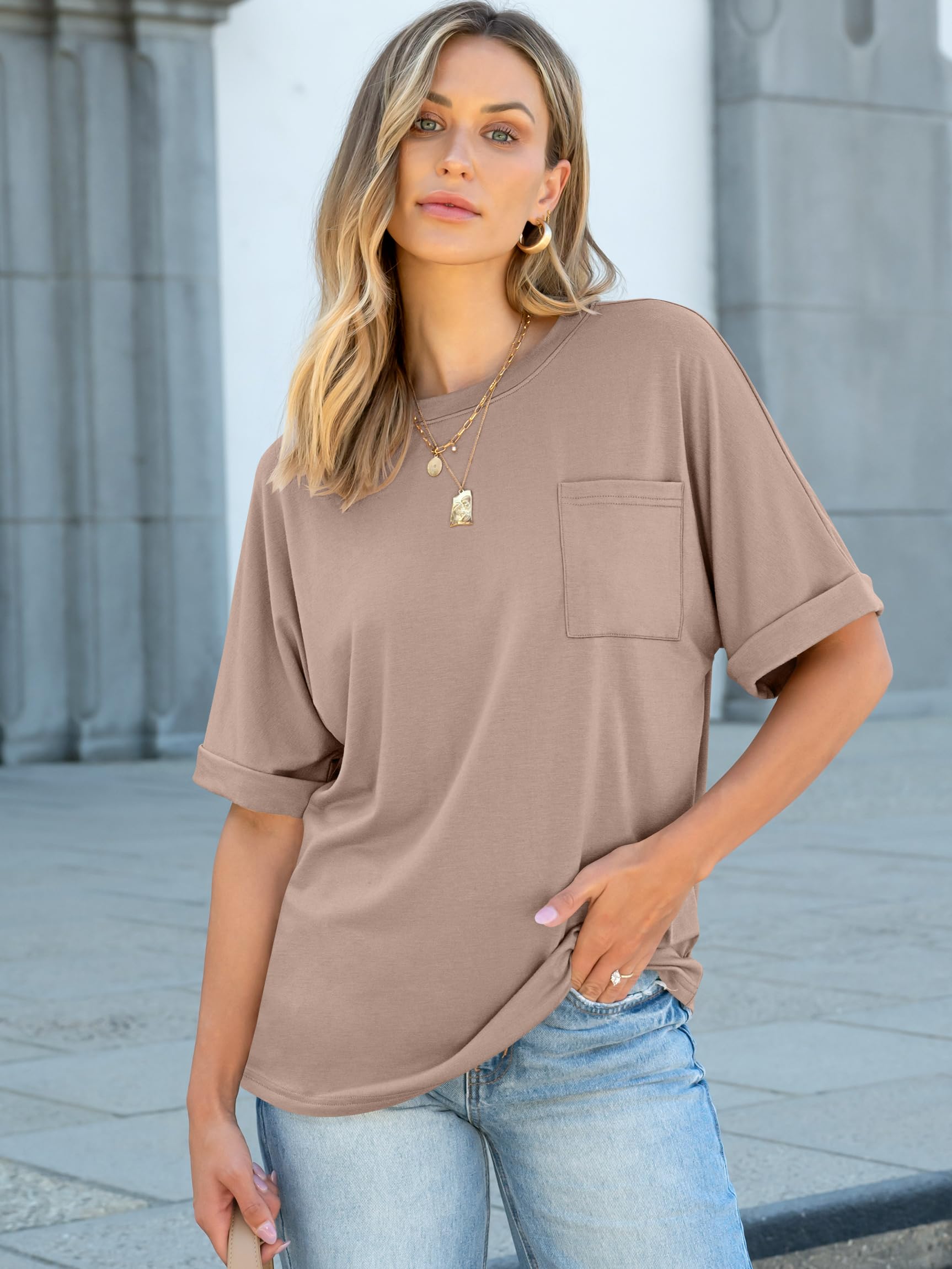 ANRABESS Womens Tops Short Sleeve Oversized T Shirts