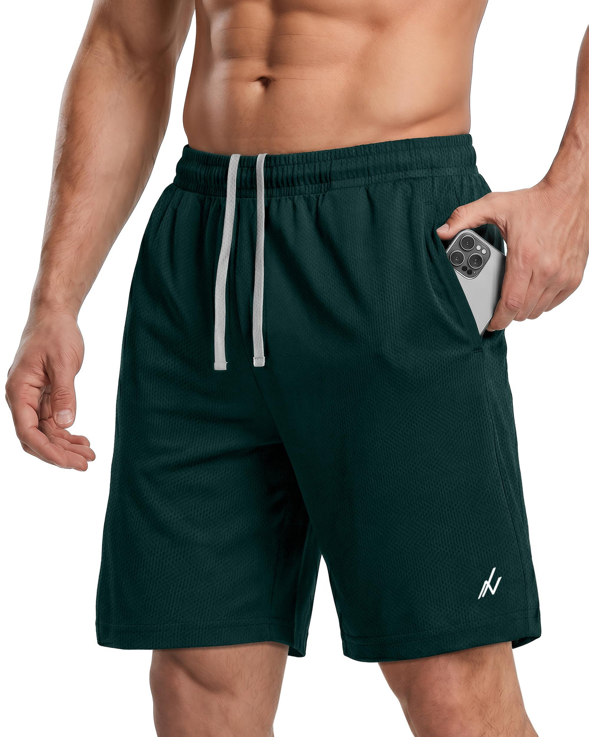 Breathable Mesh Mens Athletic Shorts Loose-Fit Quick Dry Running Gym Shorts