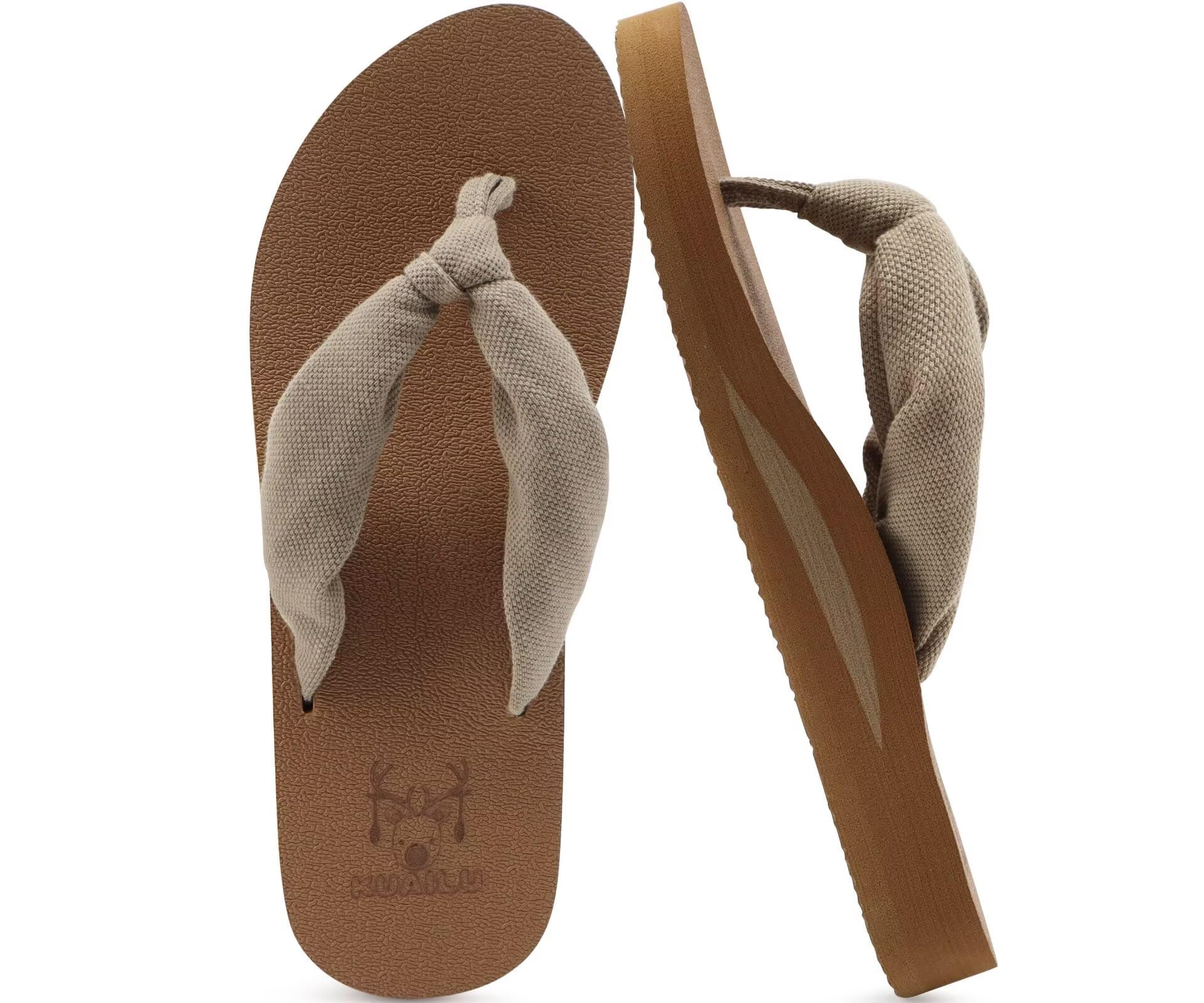 KuaiLu Flip Flops for Women with Arch Support Summer Beach Thong Sandals