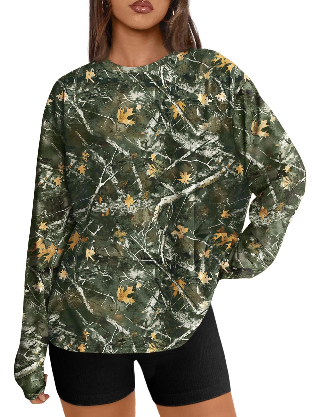 Trendy Queen Womens Oversized Long Sleeve Shirts Fall Tops 2026 Basic Tees