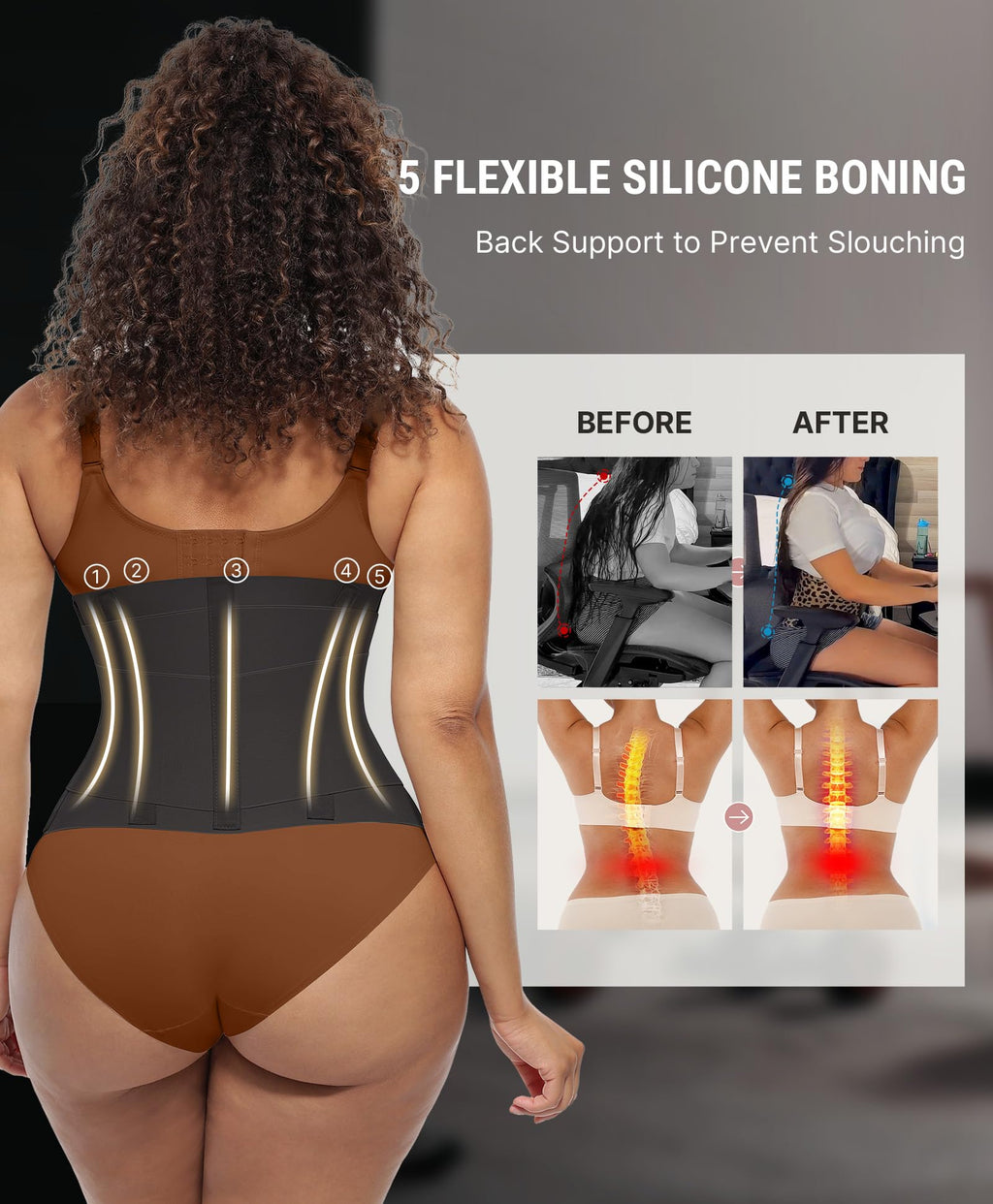 FeelinGirl Waist Trainer Belt Cincher Corset Tummy Control Faja Body Shaper