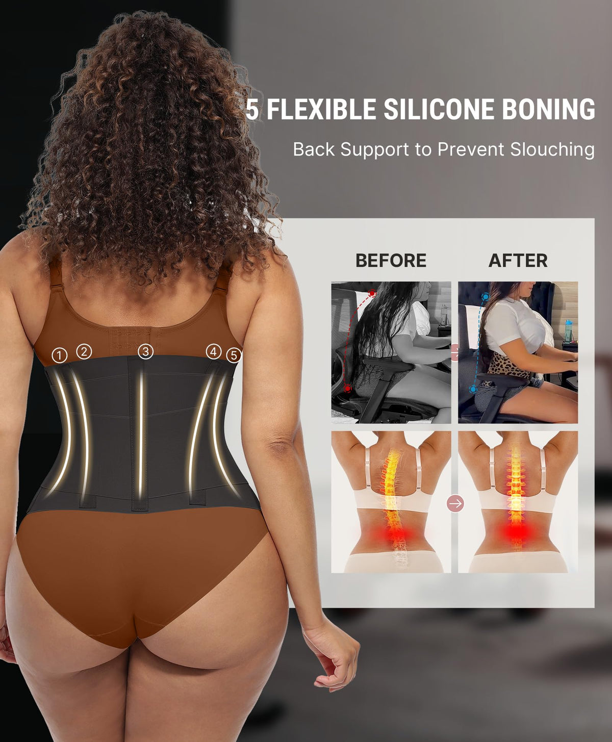 FeelinGirl Waist Trainer Belt Cincher Corset Tummy Control Faja Body Shaper
