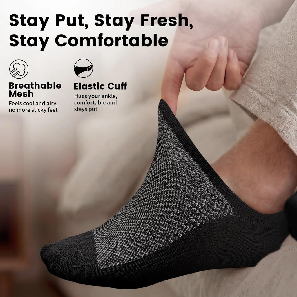 wernies No Show Socks Men, Low Cut Ankle Short Casual Non Slip Socks