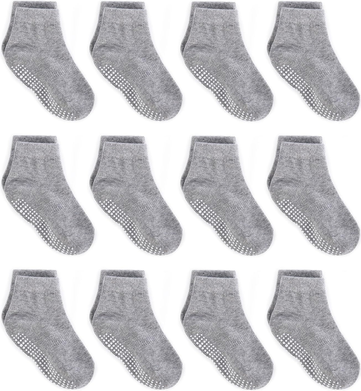 Zaples Baby Non Slip Grip Ankle Socks with Non Skid Soles for Infants Toddlers Kids Boys Girls