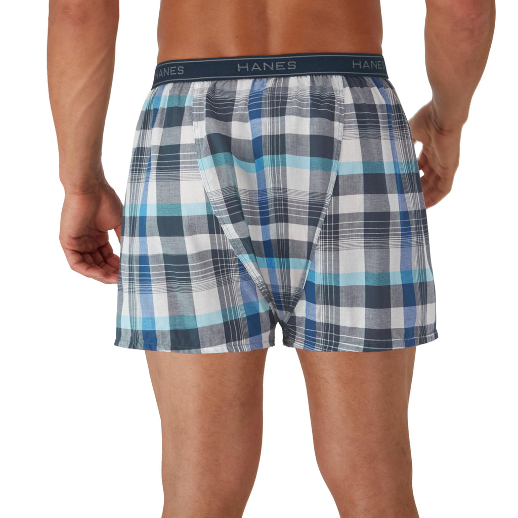 Hanes Men's Underwear Boxers Pack, Cool & Breathable Cotton Underwear, Moisture-Wicking Boxers for Men