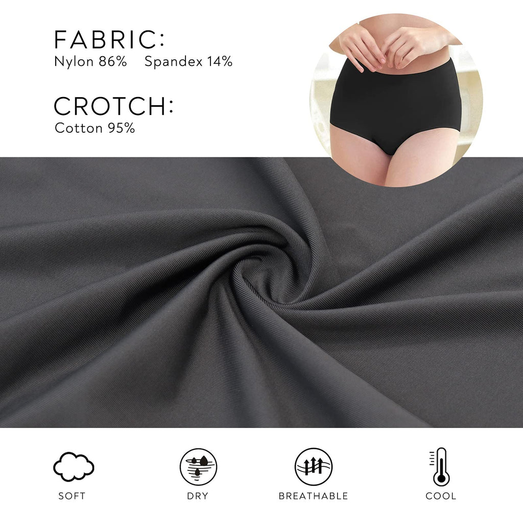 FallSweet No Show High Waist Briefs Underwear for Women Seamless Panties
