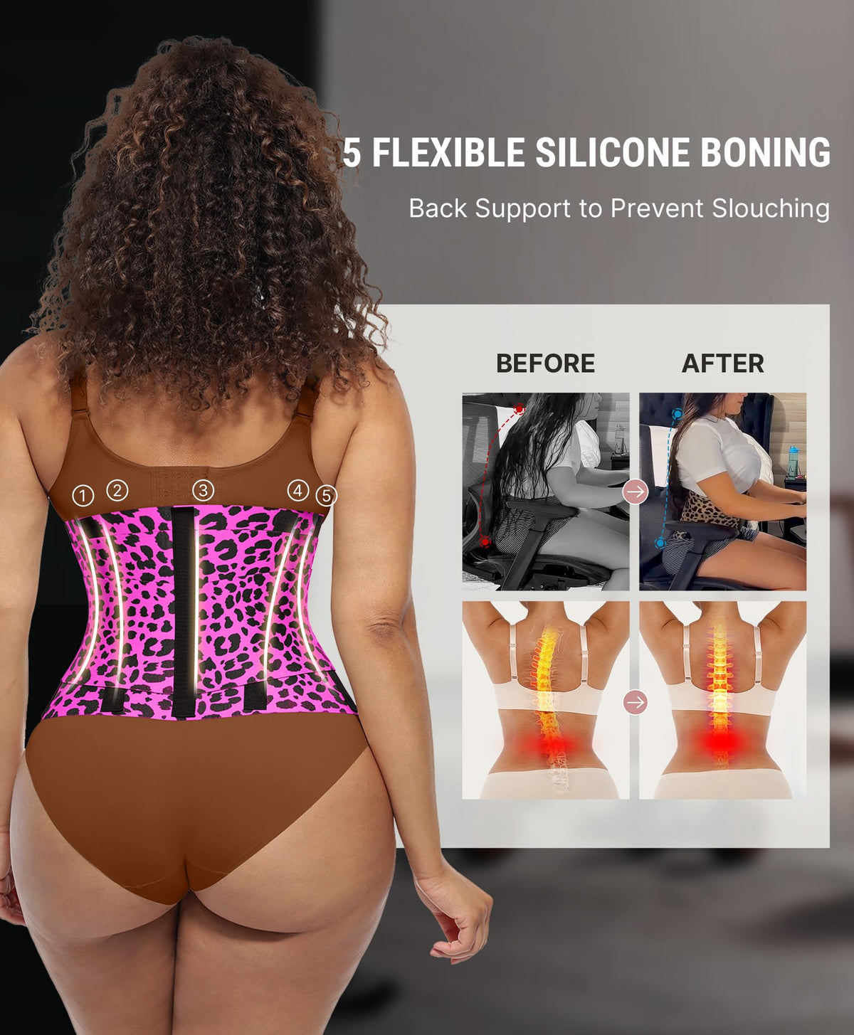 FeelinGirl Waist Trainer Belt Cincher Corset Tummy Control Faja Body Shaper