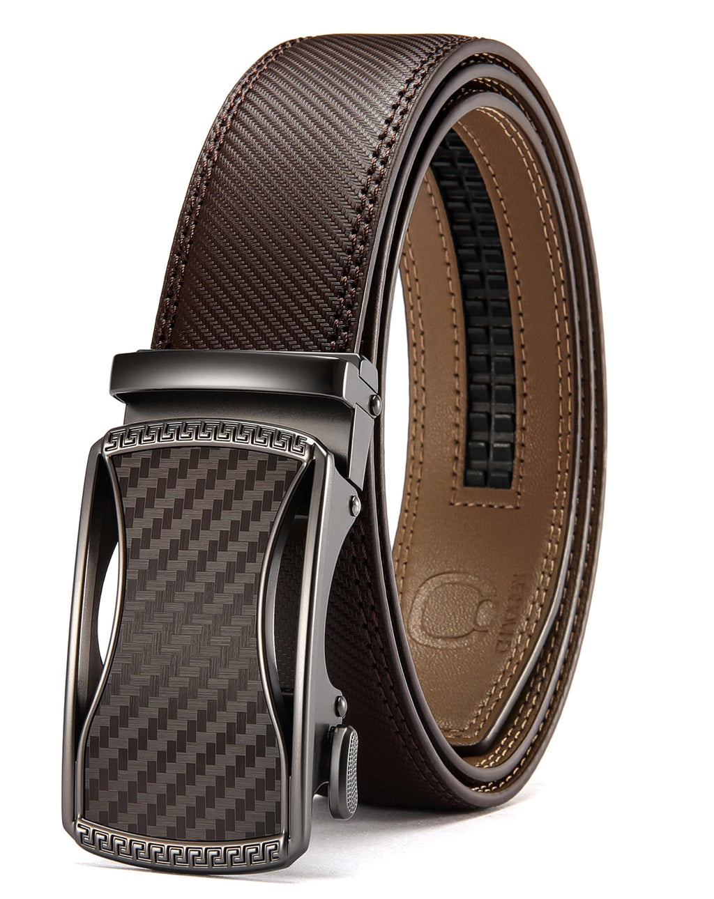 CHAOREN Men's Leather Ratchet Belt - Customizable Fit (35mm)