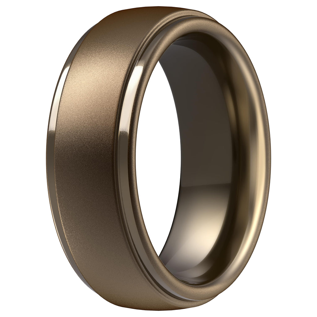 ThunderFit Silicone Rings for Men, Step Edge Rubber Wedding Bands 10mm Wide