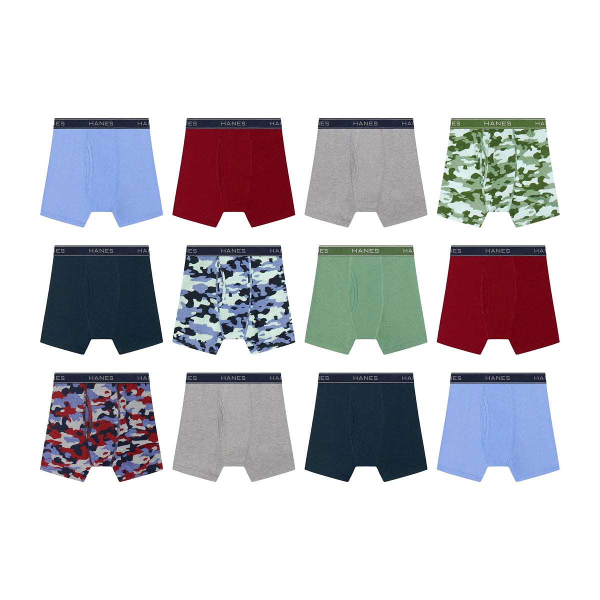 Hanes Boys' Underwear Boxer Briefs Or Briefs Pack, 8 Or 12 Pack, Cotton Stretch Underwear for Boys & Toddler Boys