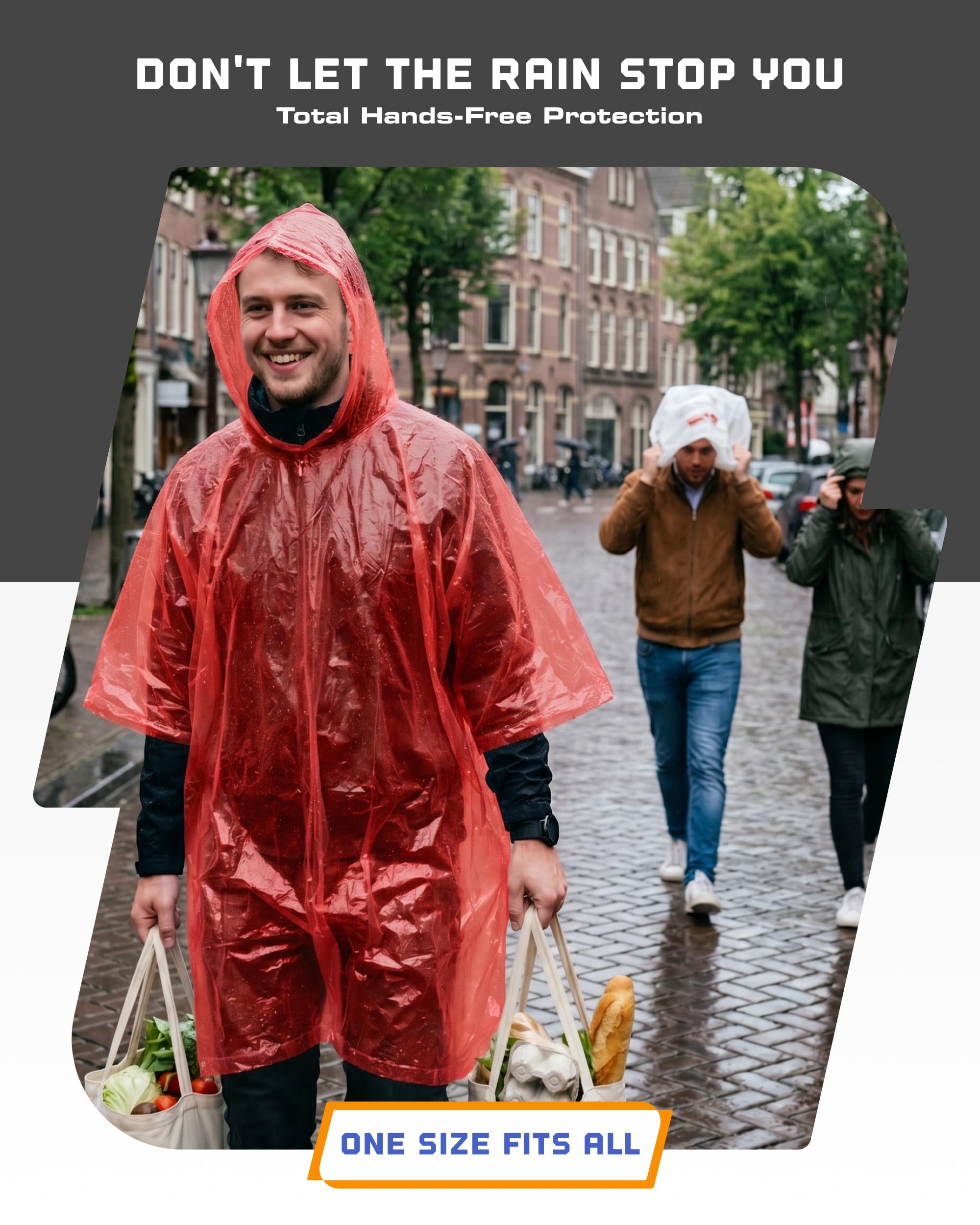 Hagon PRO Disposable Rain Ponchos for Adults (5 Pack)